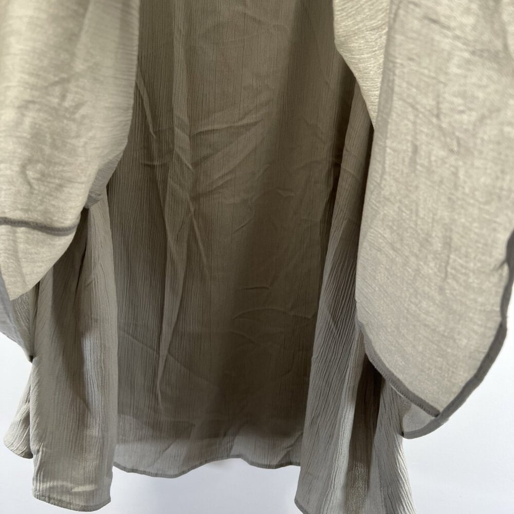 Coldwater Creek Womens Top Blouse Plus 3X Sleeveless Solid‎ Gray Layered Crinkle - Picture 3 of 7